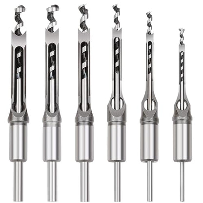 Hole Mortise Chisel Drill Bit Tools, Size 1/4’’ 5/16’’ 3/8’’ 1/2’’ 9/16’’ 5/8’’