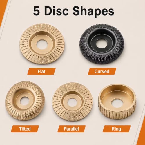 14PCS Angle Grinder Wood Carving Disc Set with Rotary Burrs and Adapters