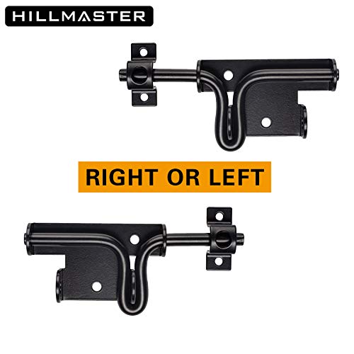 Hillmaster Slide Bolt Gate Latch for Wooden Fence Door Lock With Padlock Hole, Heavy Duty Sliding Lock, Black Barrel Bolt Latches Hardware for Wood Vinyl Fence Barn Shed - size: 1 Pack
