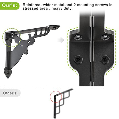 SELEWARE 2 Pack 10" Heavy Duty Shelf Brackets, Deer Decorative L Brackets - size: 10 Inch, style: Deer-2 pack