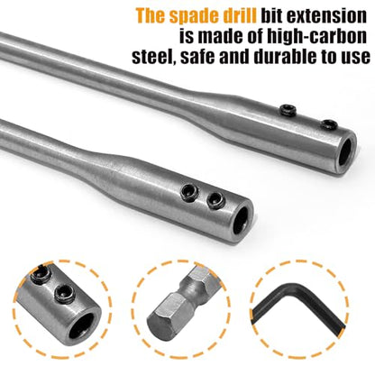4 Pcs 1/4 Inch Extension Set, 6 And 12 Inch, With Hex Keys