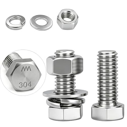 12 Sets 3/8-16x3/4 Bolt and Nut Set, Flat & Lock Washers Included,48PCS - size: 3/8-16x3/4" 12sets