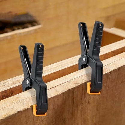 20 Pack Spring Clamps, Heavy Duty Plastic Woodworking Clamps & Multi-Use Hanging Clips for Balloon Arch Clips, Tarp Clips & Backdrop Holder, Durable Hand Tool Kit - color: Yellow-20pcs