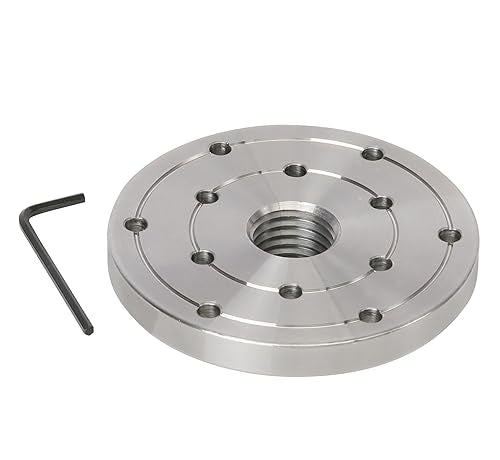 4" Wood Lathe Steel Faceplate, 1”x8TPI Spindle Thread Woodworking Machine Chuck Face Plate