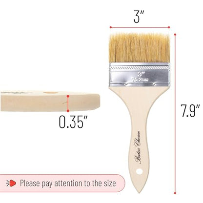 Bates- Chip Paint Brushes, 3 Inch, 12 Pack, Chip Brush, Brushes for Painting, Paint Brushes, Stain Brushes for Wood, Natural Bristle Paint Brush, 3 Inch Paint Brush, Chip Paint Brushes for Paint - size: 3 Inch, 12 Pack