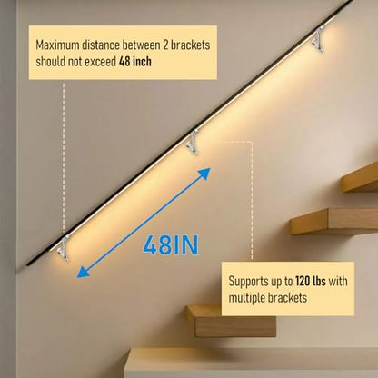 HOME MASTER HARDWARE Handrail Bracket for Stairs, Satin Nickel, 6 Pack - color: Satin Nickel, size: 6 Pack