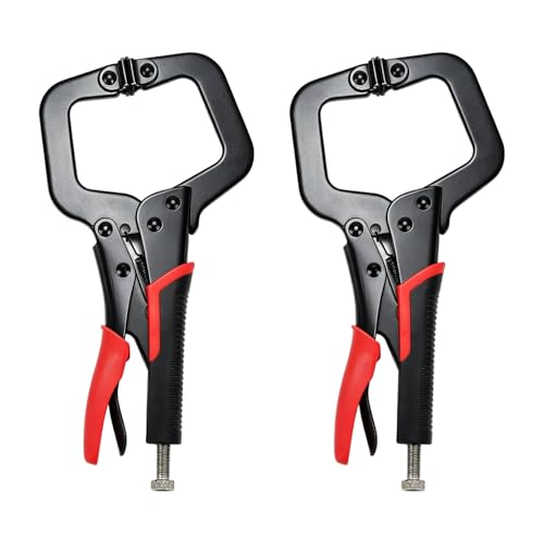 9 Inch C Clamp Locking Pliers, Heavy Duty Vise Grip with Adjustable Swivel Pad Metal Face Clamps for Woodworking Welding or Repairs (2pcs) - size: 9 Inch 2pcs