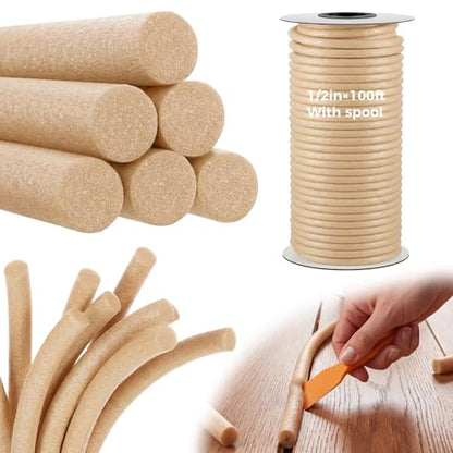 MotiMind Foam Backer Rod for Gap, 1/2 Inch X 100 ft, Sandy, 1 Roll - color: Sandy, size: 1/2 Inch X 100 ft