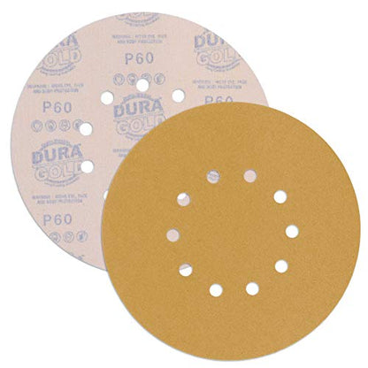Dura-Gold Premium 9" Drywall Sanding Discs - 60 Grit (Box of 8) - 10 Hole - size: 60-Grit