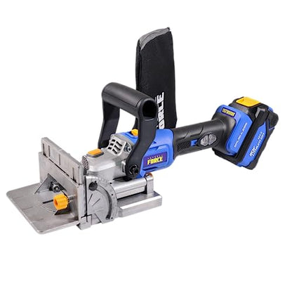 Steel Force BJ184 Wood Biscuit Plate Joiner 4" Brushless Cordless with 20V 5.0Ah Battery and Charger, 8mm 5/16" Dilling Bits, Up to 1-1/2" Drilling Depth - style: Cordless