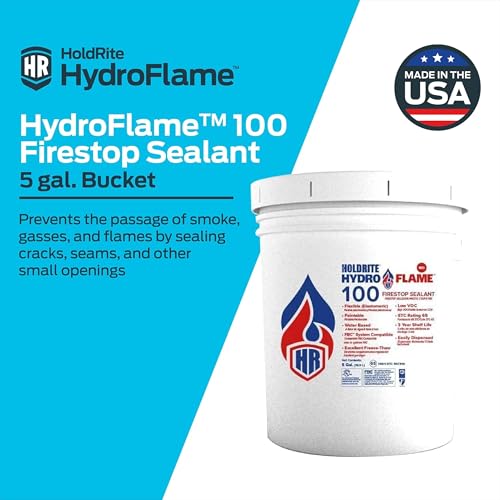 HoldRite HydroFlame 100 Firestop Sealant, 5 Gallon, Elastomeric Water Based HF100-5B - size: 5 Gal.