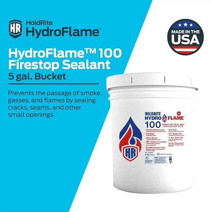 HoldRite HydroFlame 100 Firestop Sealant, 5 Gallon, Elastomeric Water Based HF100-5B - size: 5 Gal.