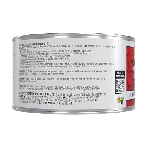 Flex Paste Rubberized Waterproof Sealant Paste, White, Half-Quart, 1-Pack - color: White, size: Half-Quart