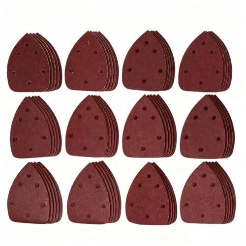 30pcs 60Grit Mouse Sander Sandpaper 6 Holes Mouse Sander Pads Hook and Loop Triangle Sanding Pads Suitable for Ryobi Detail Palm Sander - style: 30pcs 60Grit