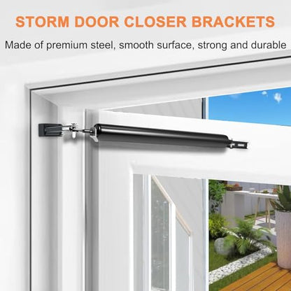 Storm Door Closer Bracket, Reinforced Repair Jamb Bracket Compatible with Andersen Emco, Larson, Pella, 40201 Door Repair Kit, Protecting Doors from Damage from Strong Winds (White) - style: White