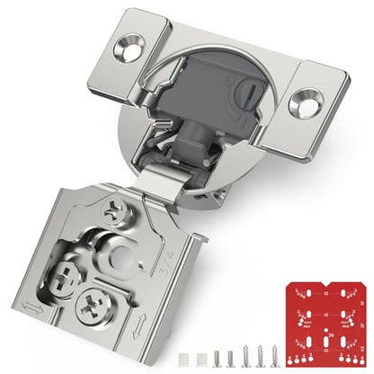 Chibery 30 Pack 3/4” Overlay 4D Soft Close Cabinet Hinges, Concealed Face Frame, Adjustable Closing Speed, 105° Opening Smooth Slow, Hidden Self Closing for Kitchen Corner, Cupboard (with Template) - size: 3/4” Overlay