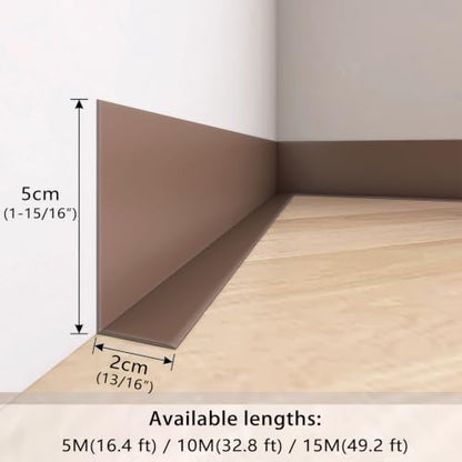 RONSEN Vinyl Peel and Stick Baseboard Molding Trim 32.8 ft - color: Brown, size: 32.8 ft