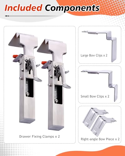 Drawer Fixing Clamps, Drawer Clips for Panel Installation, Drawer Front Installation Clamps, Adjustable Cabinet Face Mounting Clips, Quick Release Panel Fixing Clamp, Fast & Labour Saving