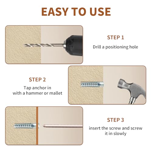 30 Packs Heavy Duty Hollow Wall Anchors with Screws, Loose Hinge and Stripped Hole Repair Kits (Silver,6x32mm) - size: Silver-M6*32