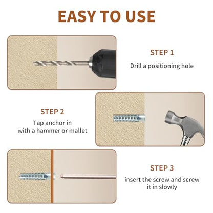 30 Packs Heavy Duty Hollow Wall Anchors with Screws, Loose Hinge and Stripped Hole Repair Kits (Silver,6x32mm) - size: Silver-M6*32