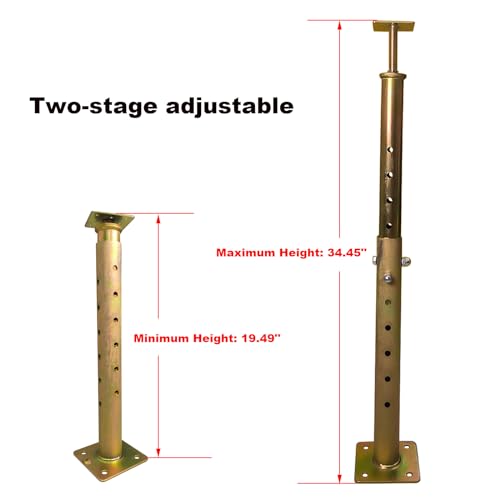4 Pack House Floor Joist Support Jack 19.5"-34.5" Adjustable for Leveling - size: 19.5-34.5 inch