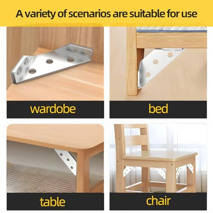 Stainless Steel Angle Brackets Heavy Duty – L Shaped Corner Brace for Wood Shelves,Furniture,Cabinet,Wall Mount Support,Rust-Resistant Metal Shelf Bracket 24Pack