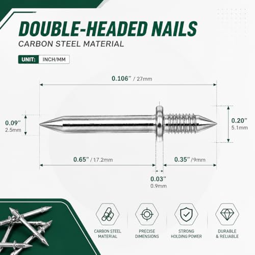 300PCS Double Headed Skirting Nails, Invisible Finish Nails with Tools
