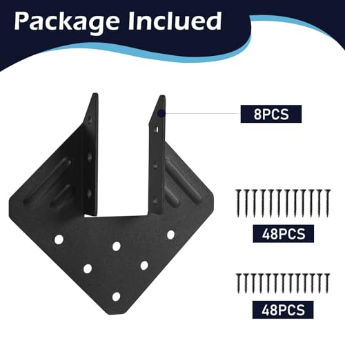 8Pcs Hurricane Tie for Rafter,Heavy Duty 2mm Thick Hurricane Strap - size: 8pcs, style: 2''x4''Hurricane Tie