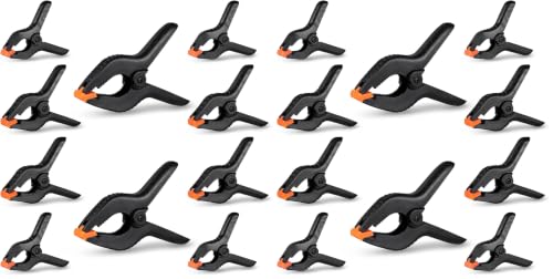 20 Pack Spring Clamps Heavy Duty - Assorted Sizes Spring Clips Plastic 6.5 Inches, 4.5 Inches, 3.5 Inches Set - Backdrop Clips Small Clamps For Crafts Woodworking Background - size: Large, Medium, Small (Pack of 2)