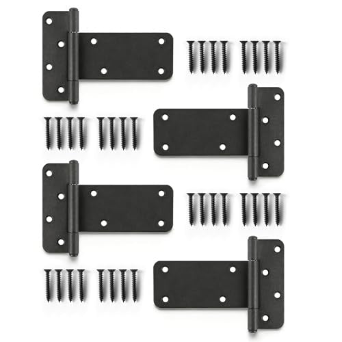 4 Pack 5" Door Hinges,260 Lbs Capacity Heavy Duty Gate Hinges - size: 5"- 4 pcs-Matte black