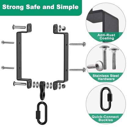 SELEWARE Heavy Duty Swing Hangers, Swing Set Accessories for 4x6 Wood Beam - color: A: Black-2 Pcs