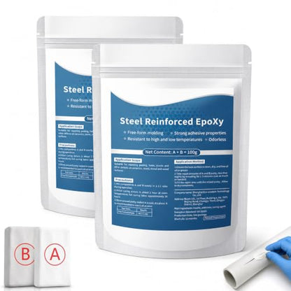 Steel Reinforced Epoxy Putty,Epoxy Putty Fast Repair Clay(2PCS) - color: 2PCS