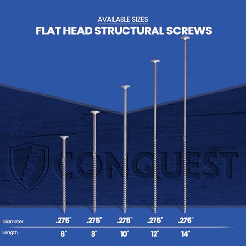 Conquest Structural Wood Screws 0.275" x 6" - size: 0.275" x 6"