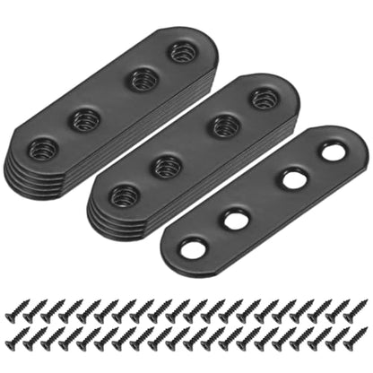 M METERXITY 10-Pack Flat Straight Brackets 2.17x0.71in, Black - color: Black, size: 55mm