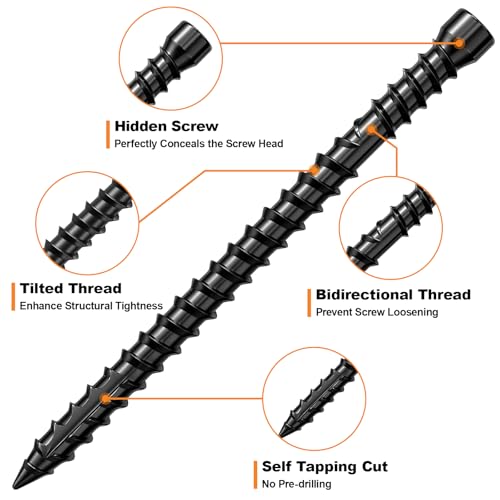 #10 x 2-3/8" Hidden Deck Screws, 350Pcs Star Drive Countersunk Wood Screws - size: #10 x 2-3/8