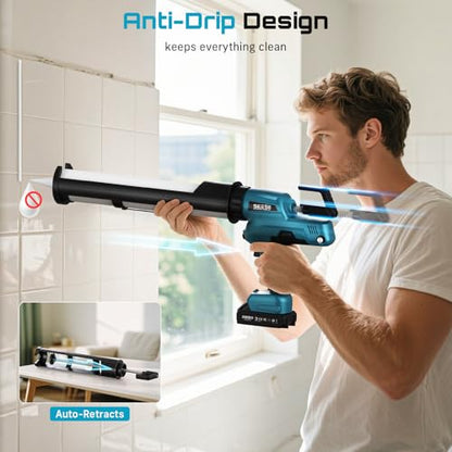 SEESII 29oz Electric Caulking Gun, Cordless Caulk Gun, Variable Speed