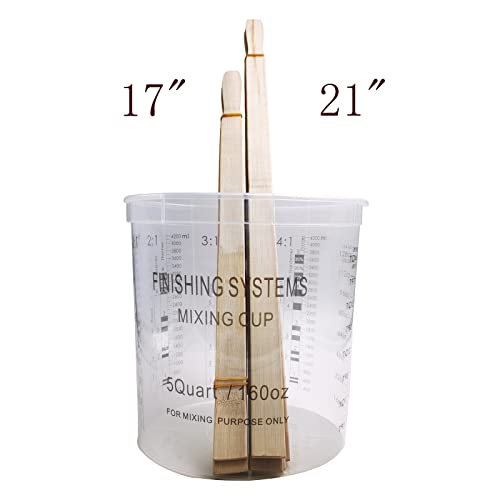 5 Gallon Paint Stir Sticks Bulk 17 inch, 10pc Wooden Paint Stirrers Mixing Paint, Large Popsicle Sticks for Crafts - color: Pack of 10, size: 17 inch