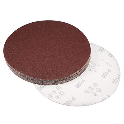 uxcell 15pcs 8" Hook and Loop Sanding Discs 100 Grit Aluminum Oxide - size: 100 Grit