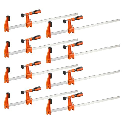VEVOR Bar Clamps for Woodworking, 8-Pack, 24" Opening F Clamps, 600 lbs Load Limit, with Plastic Pad and Self-Locking Design, Premium Cast Iron and Carbon Steel, for Wood Working and Metal Working - size: 24"(8 Pack), style: Medium-Duty