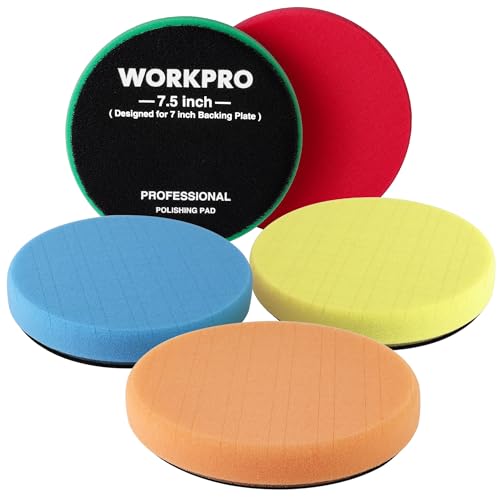 WORKPRO 7.5 Inch Buffing Sponge Pads, 5PCS - size: 7.5×7.5×1.2inch
