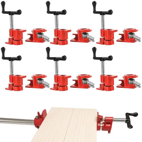 6 Pack 3/4" Pipe Clamps, Wood Gluing Pipe Clamp Set - size: 3/4"