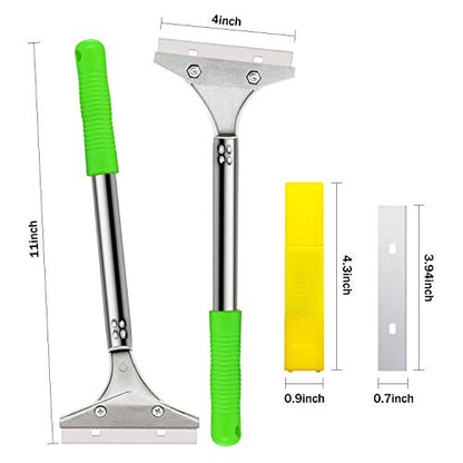 Mudder 4 Inch Razor Blade Scraper Tool Floor Wallpaper Paint, Green, 3 Pcs - color: Green
