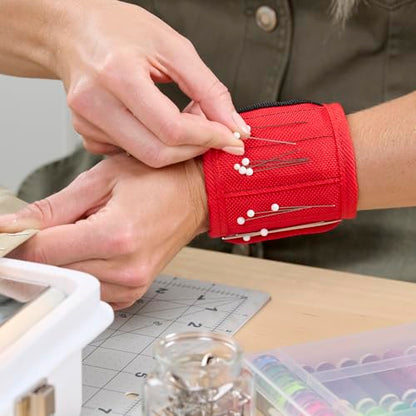 MagSnap Magnetic Wristband by Wrap-It Storage - Red - color: Red