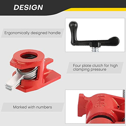4 Pack 3/4" Wood Gluing Pipe Clamp Set, Pipe Clamps for Woodworking - style: 4 Pack, 3/4"