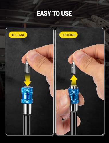 EVOULTES Drill Bit Extension Set, Magnetic 1/4" Hex Bit Holder, 4PCS