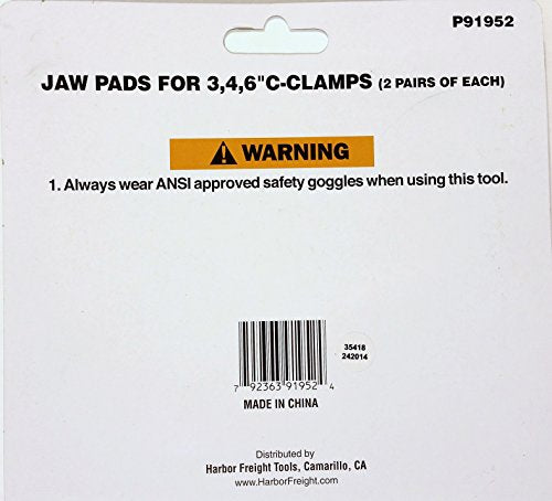 Jaw Pads for 3, 4, 6" C-Clamps (2 Pair of Each)
