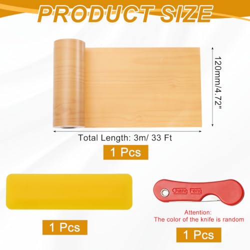 uxcell Wood Grain Repair Tape,4.7" x33ft Grain Repair Patch,Cherry - color: Cherry, size: 4.7 Inch x 33 ft