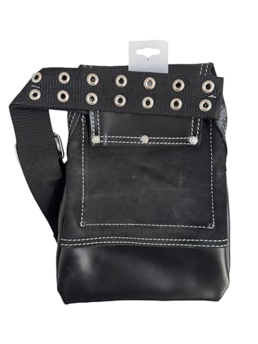 Supreme Leather Grain Leather Tool Pouch Bag | Black | Carpenter, Construction, Framers, Handyman | 100% Leather (SL 5000 1T1H B BLACK) - color: SL 5000 1T1H B BLACK