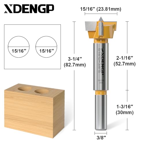 Forstner Bit 3/8 inch Shank, 15/16 inch Cutting Diameter, Forstner Drill Bit for Woodworking, Drilling Hole Saw Set, Auger Opener, Hole Opener Hinge Hole Cutter for Plastic, Plywood Products - size: 15/16"Diameter,3/8"Shank