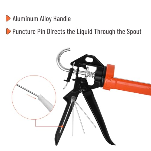 Bates- Caulking Gun, 12:1 Thrust Ratio, Black & Orange, Caulking Tool Gun, Caulk Gun No Drip, Hand Caulking Guns, Silicone Gun, Caulking Gun Tool, No Drip Caulk Gun
